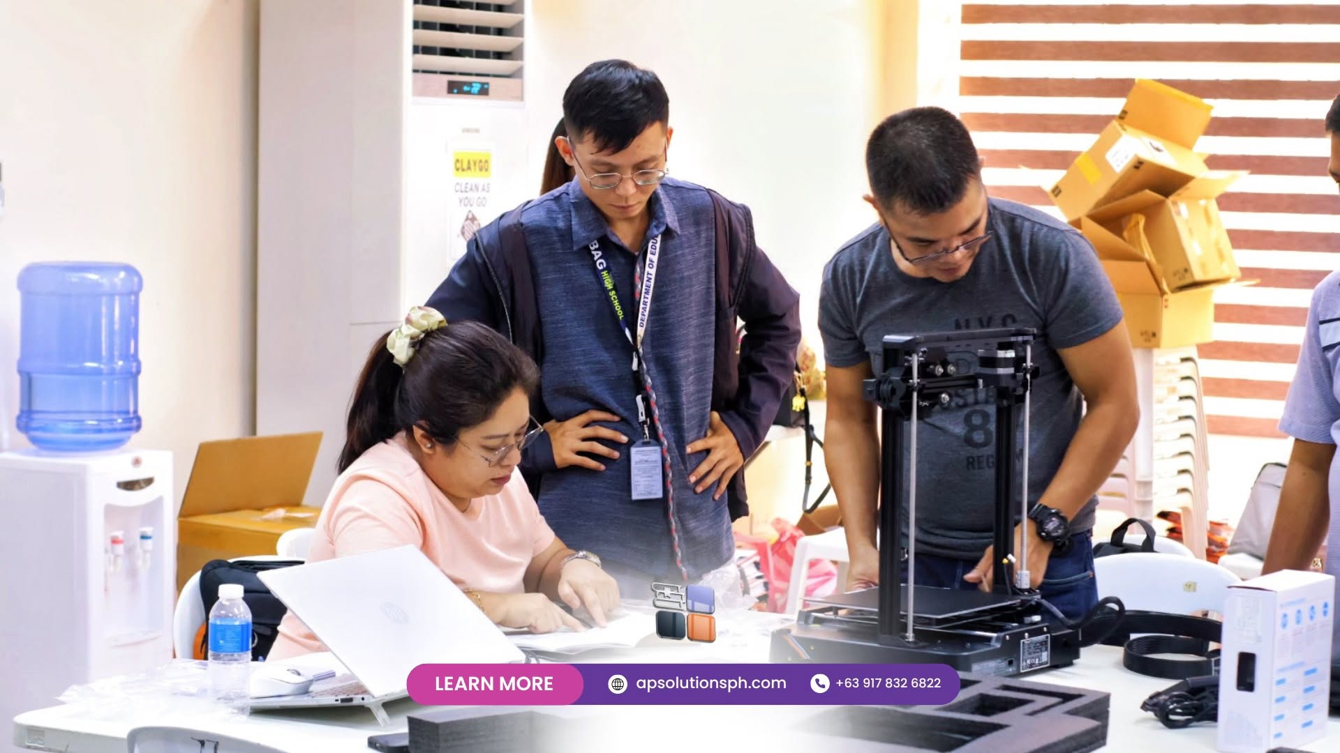 Tarlac City educators with 3D-printed robotics models